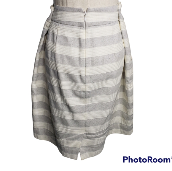 Loft Petites Woven sailor French Breton Nautical Preppy Striped Cotton Skirt 8p - Picture 12 of 14
